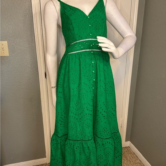 Simplee Women's Dress Green Sz M Crochet Sundress Boho Fairy VTG #113 - Picture 5 of 17